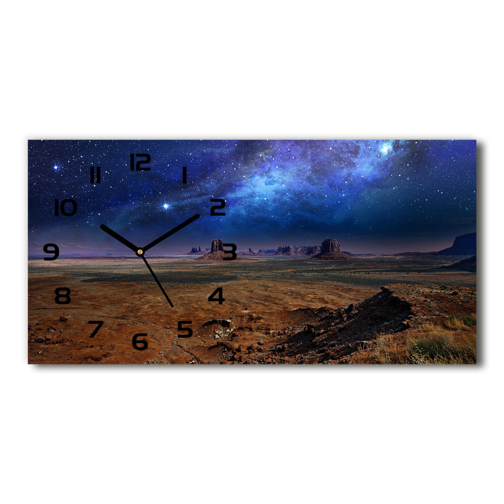 Horizontal wall clock starry Night