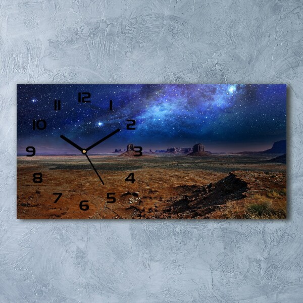 Horizontal wall clock starry Night