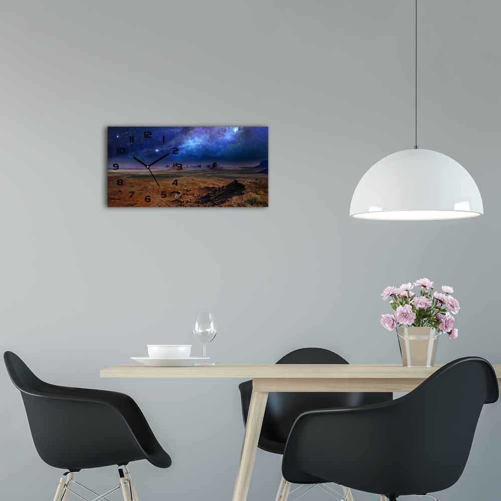 Horizontal wall clock starry Night