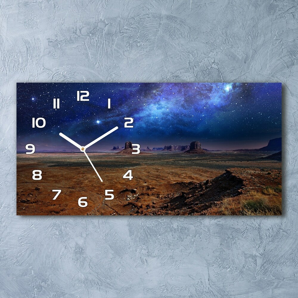 Horizontal wall clock starry Night