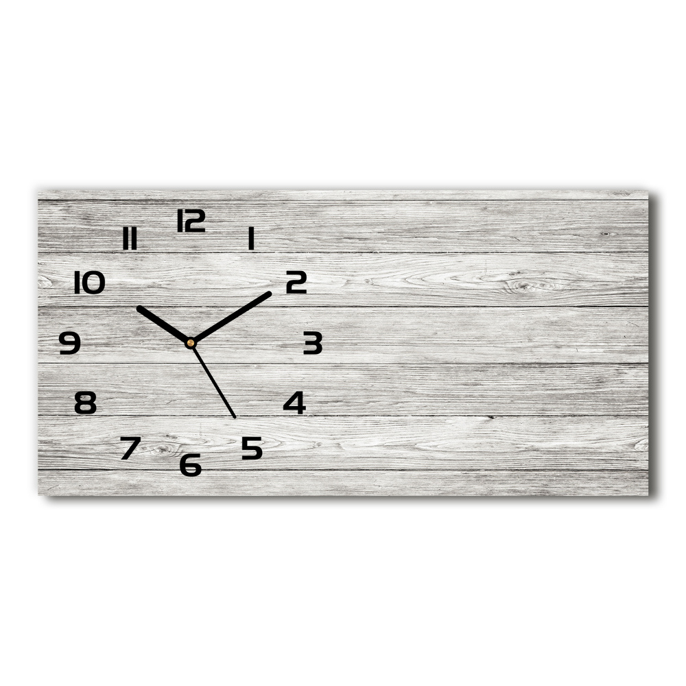 Horizontal rectangular wall clock Wooden background