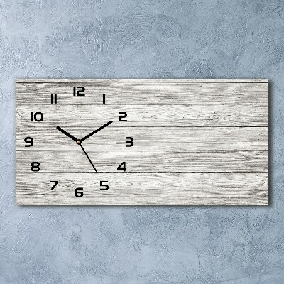 Horizontal rectangular wall clock Wooden background