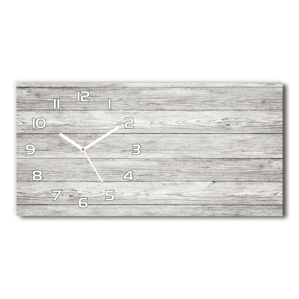 Horizontal rectangular wall clock Wooden background