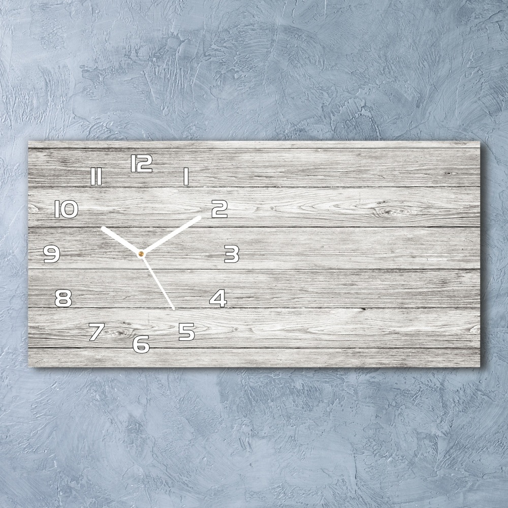 Horizontal rectangular wall clock Wooden background