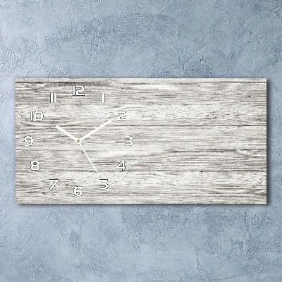 Horizontal rectangular wall clock Wooden background