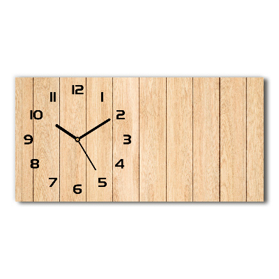 Horizontal rectangular wall clock Wooden background