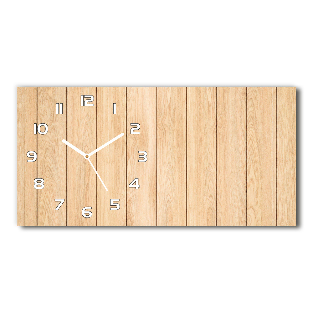 Horizontal rectangular wall clock Wooden background