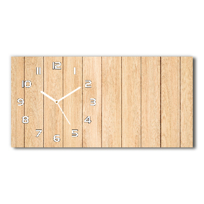 Horizontal rectangular wall clock Wooden background