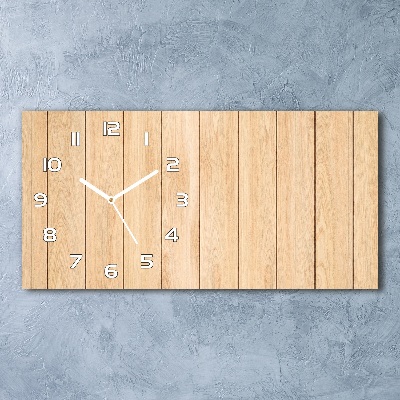 Horizontal rectangular wall clock Wooden background