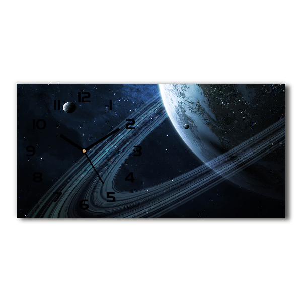 Horizontal rectangular wall clock Planet