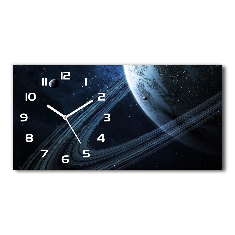 Horizontal rectangular wall clock Planet