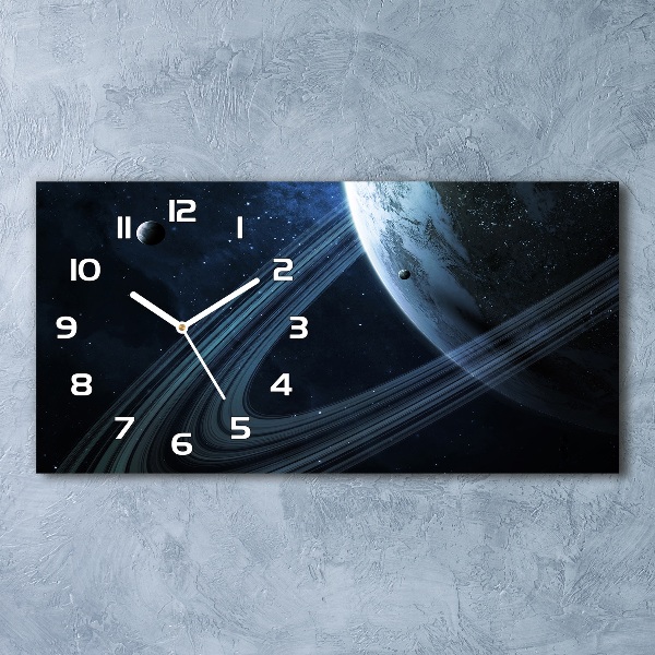 Horizontal rectangular wall clock Planet