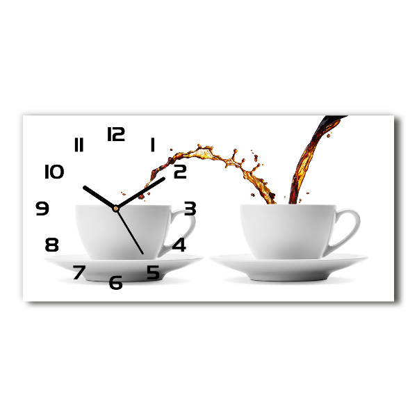 Horizontal wall clock Pouring coffee