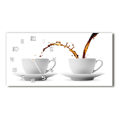 Horizontal wall clock Pouring coffee