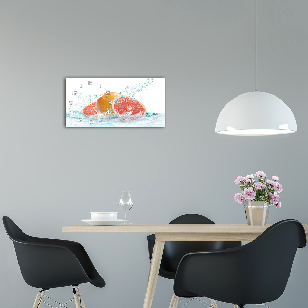 Horizontal wall clock Grapefruit