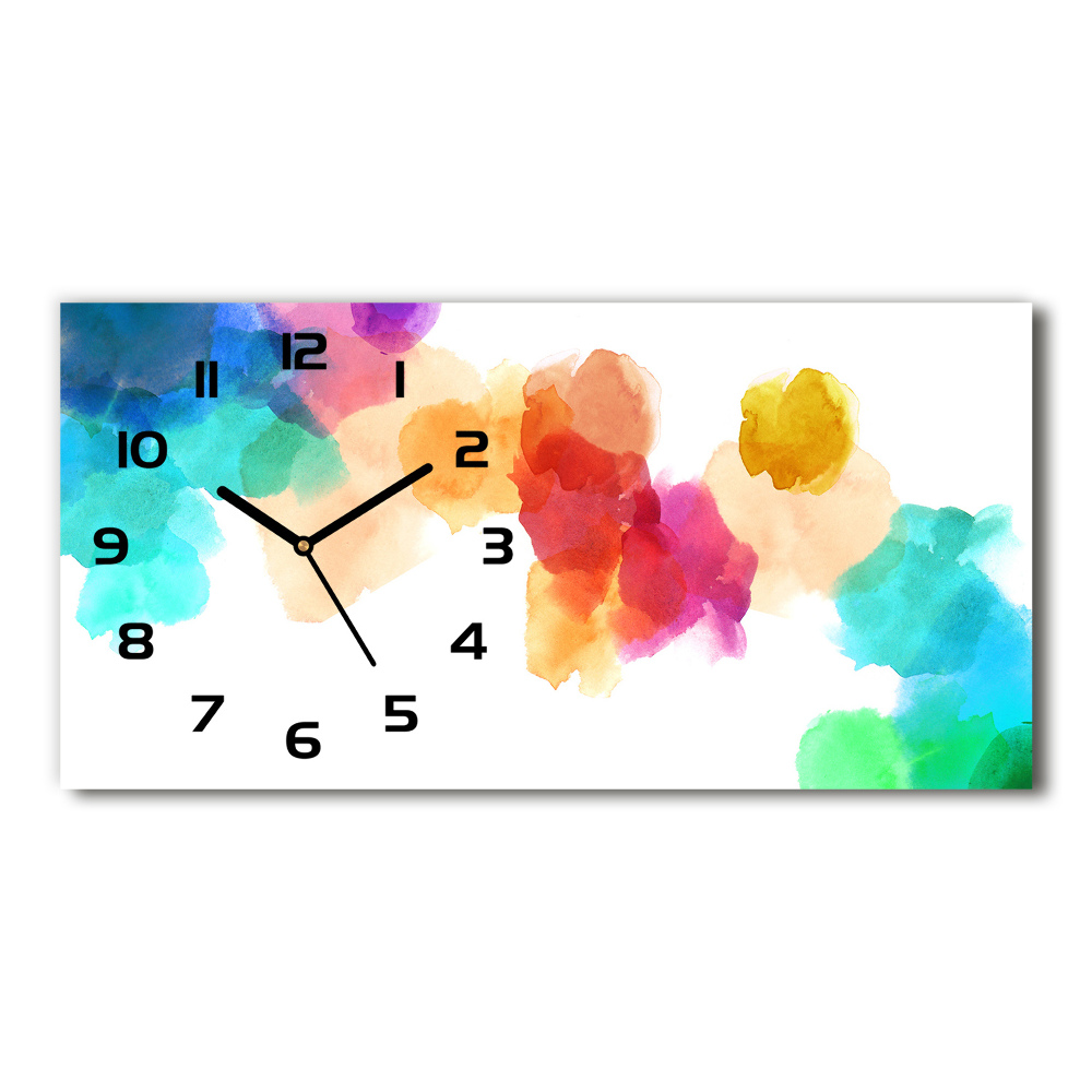 Horizontal rectangular wall clock Colorful spots