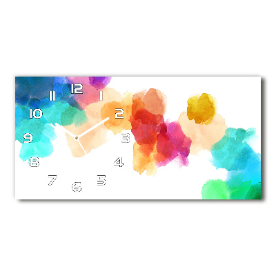 Horizontal rectangular wall clock Colorful spots