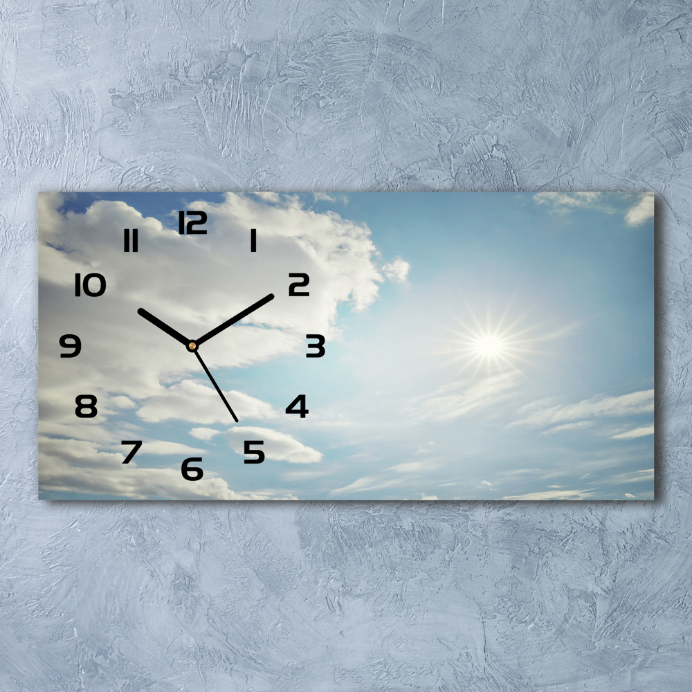 Horizontal wall clock Clouds in the sky