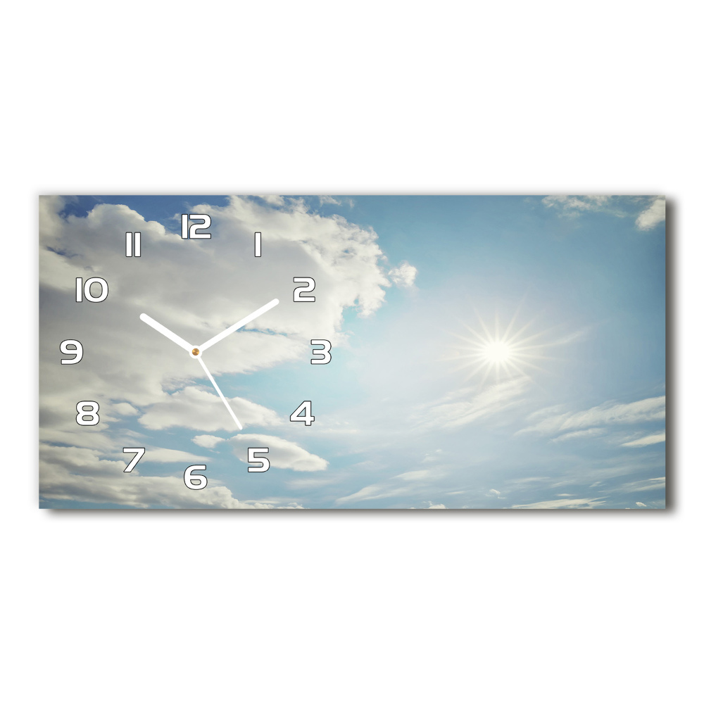 Horizontal wall clock Clouds in the sky