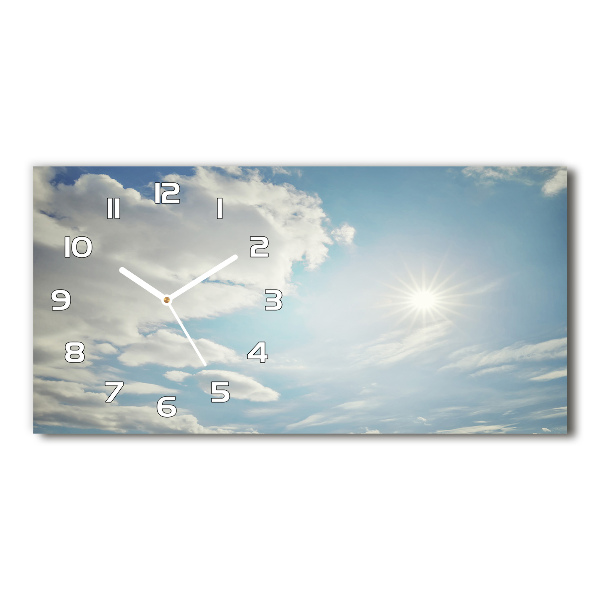 Horizontal wall clock Clouds in the sky