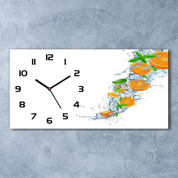 Horizontal wall clock Oranges