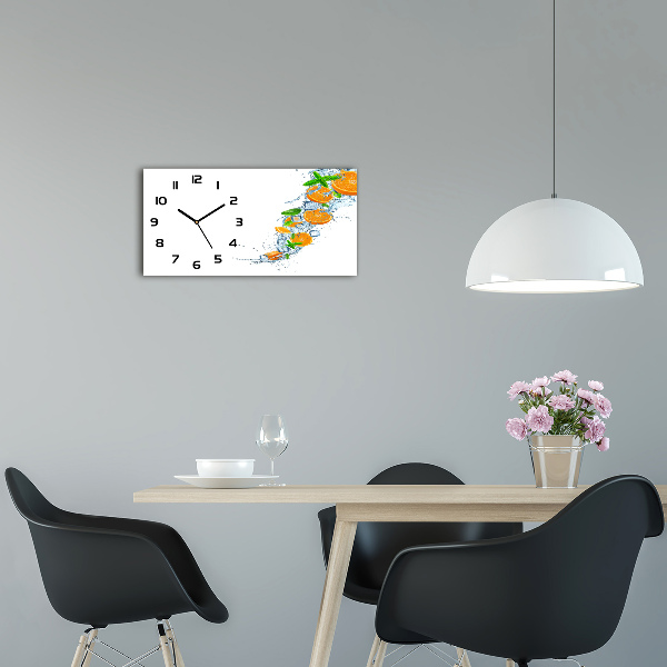 Horizontal wall clock Oranges