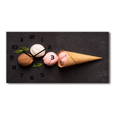 Horizontal rectangular wall clock Ice cream