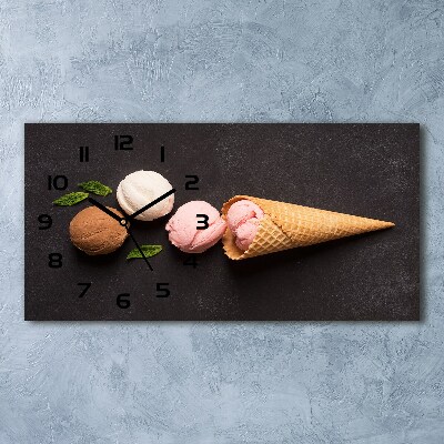 Horizontal rectangular wall clock Ice cream