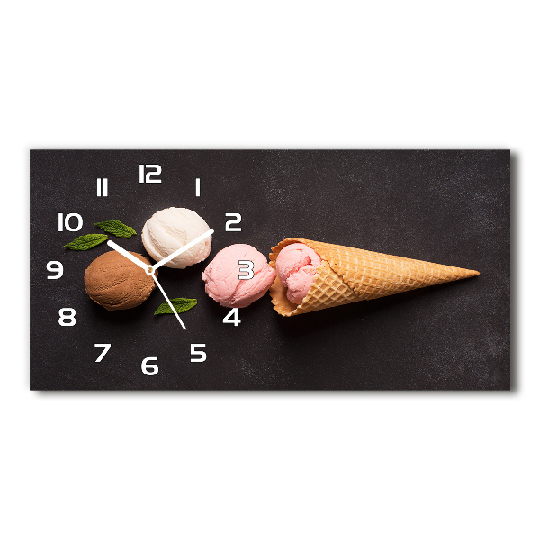 Horizontal rectangular wall clock Ice cream