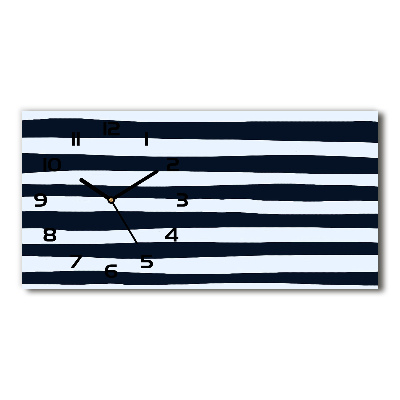 Horizontal wall clock Background with stripes