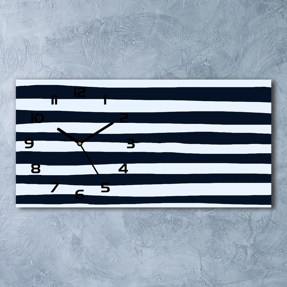 Horizontal wall clock Background with stripes