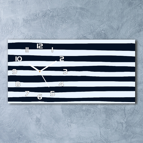 Horizontal wall clock Background with stripes