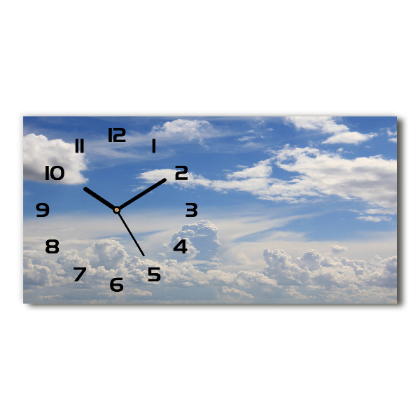 Horizontal rectangular wall clock Clouds in the sky