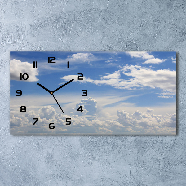 Horizontal rectangular wall clock Clouds in the sky