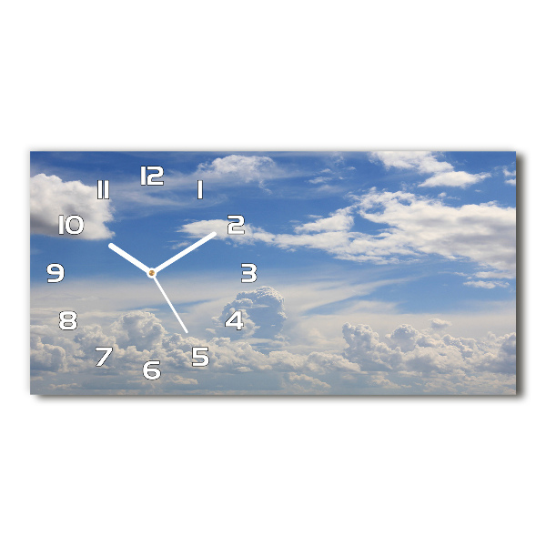 Horizontal rectangular wall clock Clouds in the sky