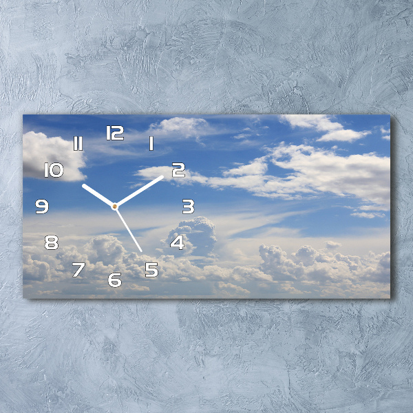 Horizontal rectangular wall clock Clouds in the sky