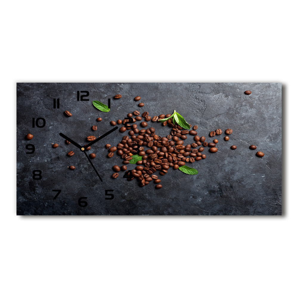 Horizontal wall clock Coffee beans