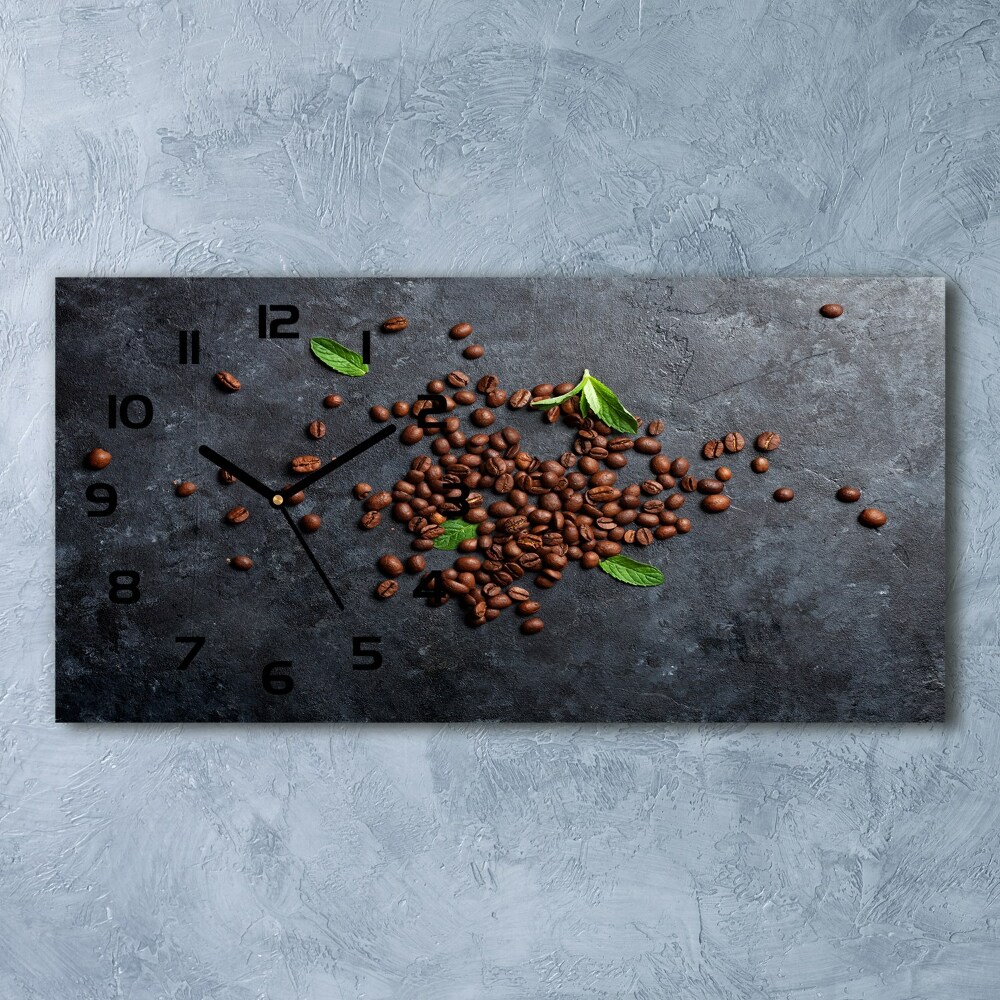 Horizontal wall clock Coffee beans