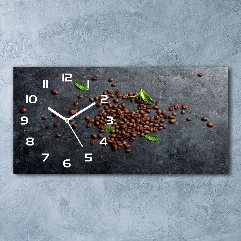 Horizontal wall clock Coffee beans