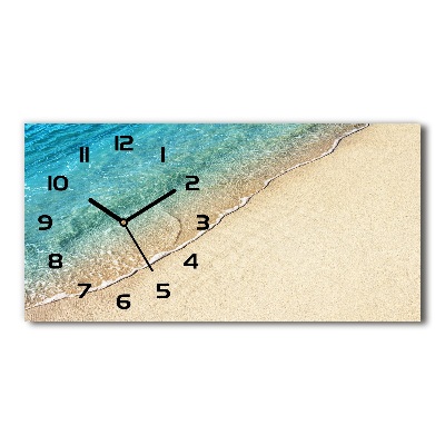 Horizontal rectangular wall clock Beach wave