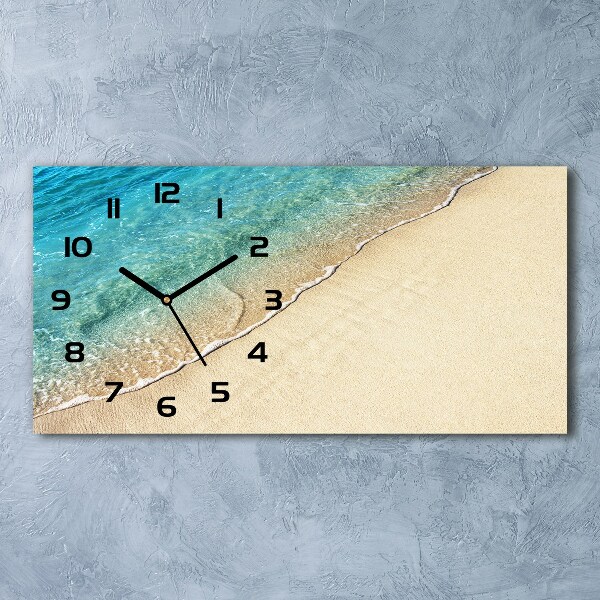 Horizontal rectangular wall clock Beach wave