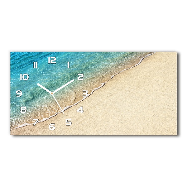 Horizontal rectangular wall clock Beach wave