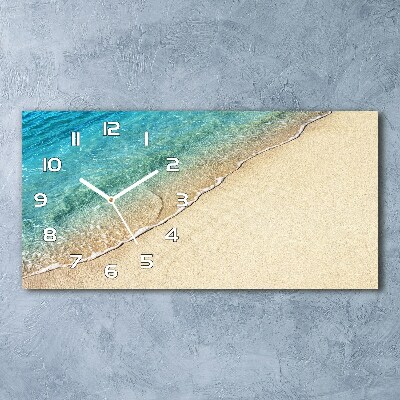 Horizontal rectangular wall clock Beach wave