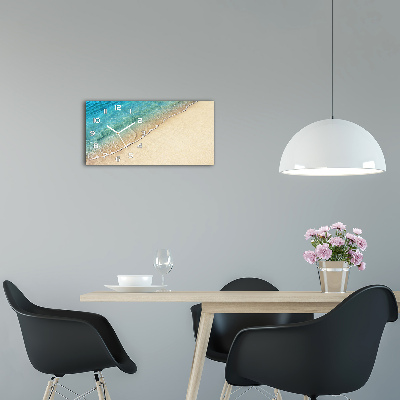 Horizontal rectangular wall clock Beach wave