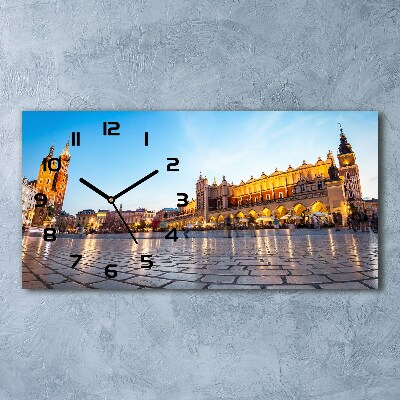 Horizontal wall clock Cracow Poland