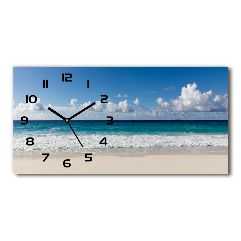 Horizontal wall clock Seychelles beach