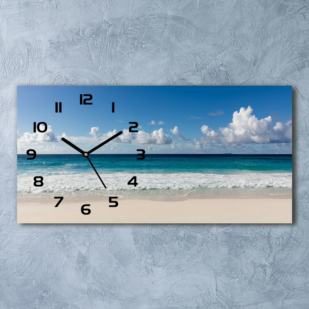 Horizontal wall clock Seychelles beach