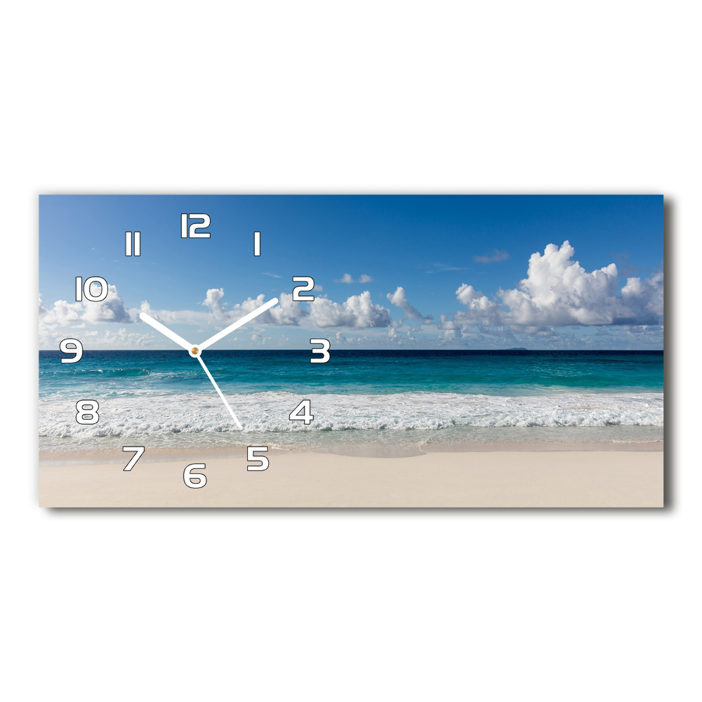 Horizontal wall clock Seychelles beach