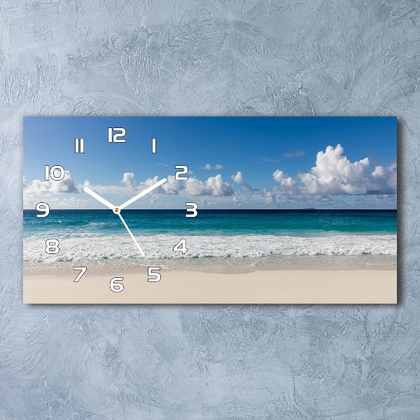 Horizontal wall clock Seychelles beach