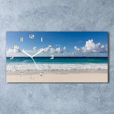 Horizontal wall clock Seychelles beach